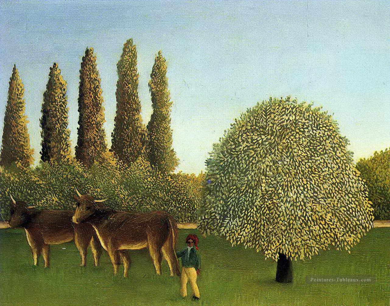 dans les champs 1910 Henri Rousseau post impressionnisme Naive primitivisme Peintures à l'huile